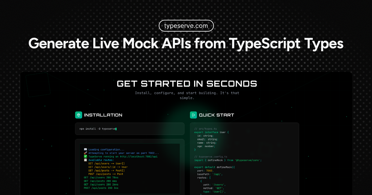 Serve Typescript Typeserve Live - Spin up live mock APIs from TypeScript